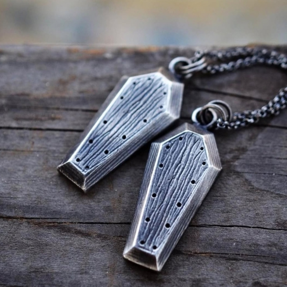 Arrok Jewelry Sterling Silver Coffin Necklace